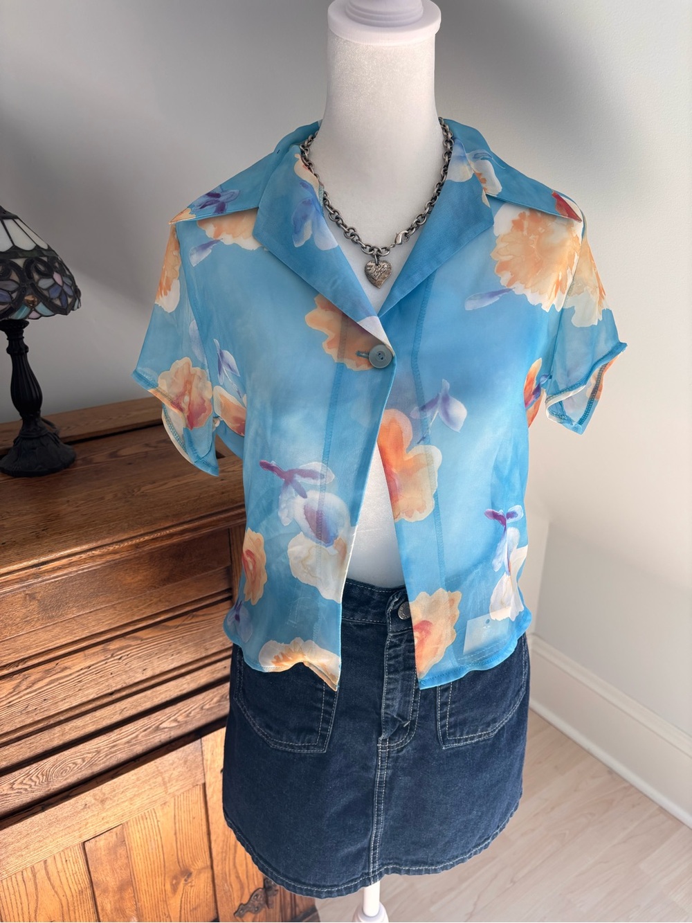 Dyna Sport Floral Sheer Button-Up 🌸